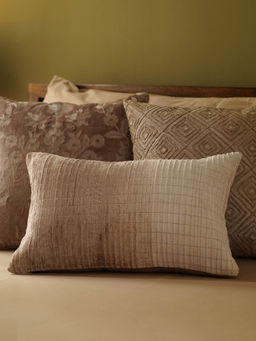 Pure Home + Living - Ivory Pleated Rectangle Cushion Cover (12X18 Inches)