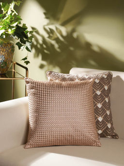 Pure Home + Living - Pink Woven Textured Cushion Cover (12X18 Inches)