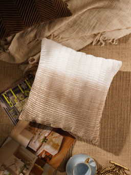 Pure Home + Living - Beige Ombre Textured Cushion Cover (16x16 Inches)