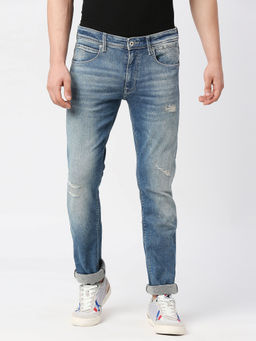 Pepe Jeans - Blue Vapour Slim Fit Mid Waist Jeans