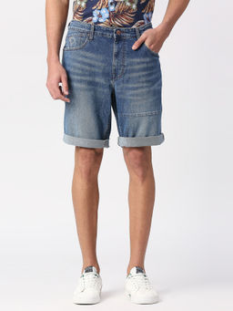 Pepe Jeans - Blue Chinox Shorts Regular Fit Mid Waist Shorts