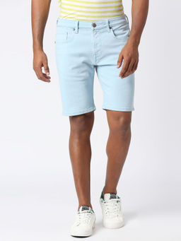 Pepe Jeans - Blue Chinox Shorts Regular Fit Mid Waist Shorts