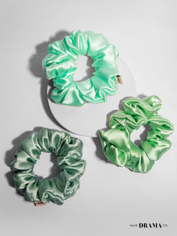 Hair Drama Co. - Quartz Satin Scrunchies (Set of 3)