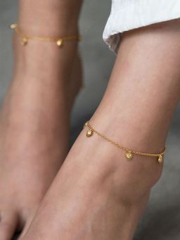 Shaya by CaratLane - You And Your Untimely Yawns Anklets In Gold Plated 925 Silver