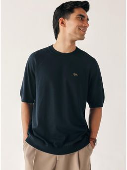 Andamen - Men Navy Blue Solid Casual T-Shirt