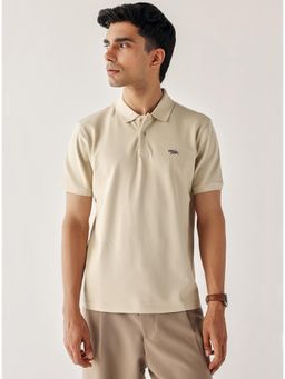 Andamen - Men Khaki Solid Casual Polo T-Shirt