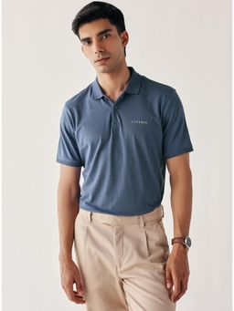 Andamen - Men Blue Solid Casual Polo T-Shirt