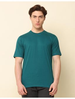SILISOUL - Men Green Solid Casual T-Shirt