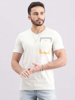 ROOKIES - Men White Printed Casual T-Shirt