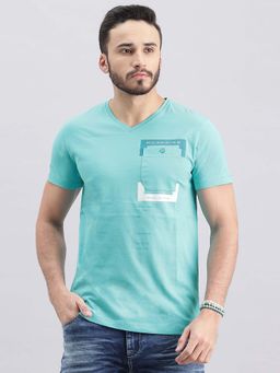 ROOKIES - Men Blue Printed Casual T-Shirt