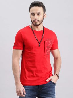 ROOKIES - Men Red Printed Casual T-Shirt