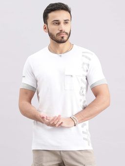 ROOKIES - Men White Printed Casual T-Shirt