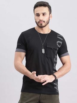 ROOKIES - Men Black Printed Casual T-Shirt