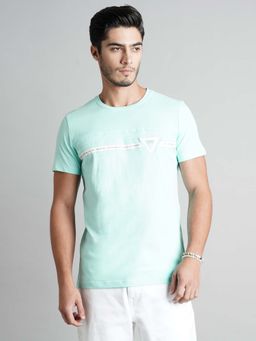 ROOKIES - Men Blue Printed Casual T-Shirt