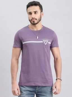 ROOKIES - Men Purple Printed Casual T-Shirt