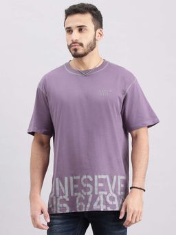 ROOKIES - Men Purple Printed Casual T-Shirt