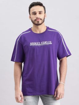 ROOKIES - Men Purple Printed Casual T-Shirt