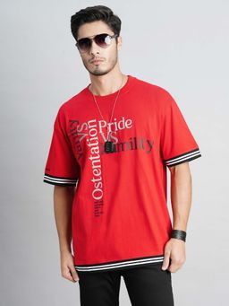ROOKIES - Men Red Printed Casual T-Shirt