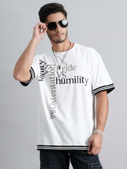 ROOKIES - Men White Printed Casual T-Shirt