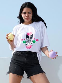 AAREIN - Women White Holi Oversized T-Shirt