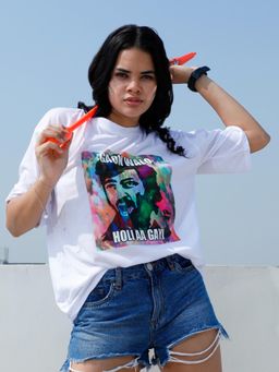 AAREIN - Women White Holi Oversized T-Shirt