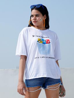 AAREIN - Women White Holi Oversized T-Shirt