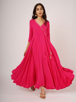 The Svaya - Magenta Angrakhaa Gheredaar Kurta