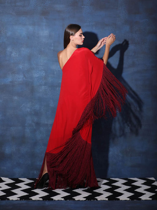 open lace back dress THREAD WORK ONE SHOULDER KAFTAN SET  Suruchi Parakh