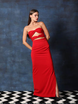 Swatee Singh - Tube Knot Straight Gown With Side Slit