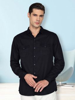 KUONS AVENUE - Men Indigo Cotton Twill Casual Shirt