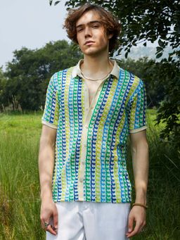CAHOOT - Men Multicolor Loop-Stripe Knit Shirt