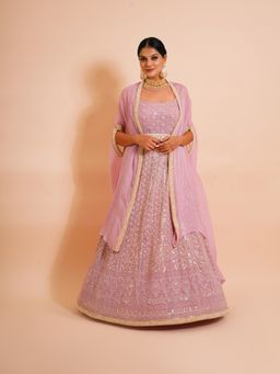 Farha Syed - 3 Piece Anarkali Kurta With Belt And Cape (Set of 3)