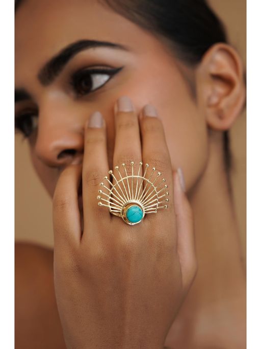 Royal Pitarah Majestic Turquoise Tiara Ring