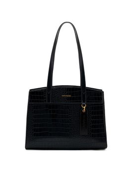MIRAGGIO - Nancy 14 Inch Tote Bag-Black (Large)