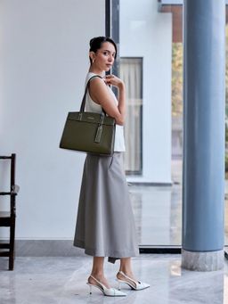 MIRAGGIO - Nancy 14 Inch Tote Bag-Green (Large)