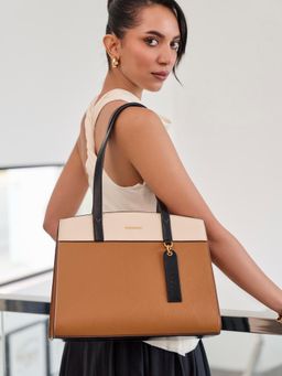 MIRAGGIO - Nancy 14 Inch Tote Bag-Ivory (Large)