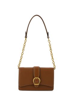 MIRAGGIO - Keisha Women Buckle Detail Shoulder Bag-Brown (Small)