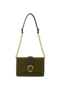 MIRAGGIO - Keisha Women Buckle Detail Shoulder Bag-Green (Small)