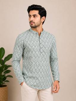 EKATVA ETHNIC - Green Short Kurta