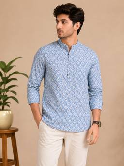 EKATVA ETHNIC - Blue Short Kurta