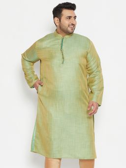 Vastramay - Men Mint Green Viscose Blend Kurta