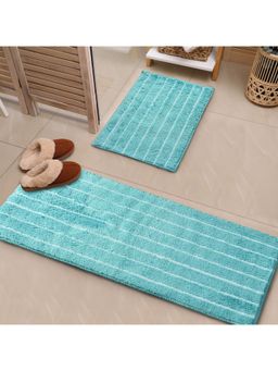Saral Home - Champs Set of 2 Bathmat and Runner 40 x 58, 40 x 110 cm (Green)
