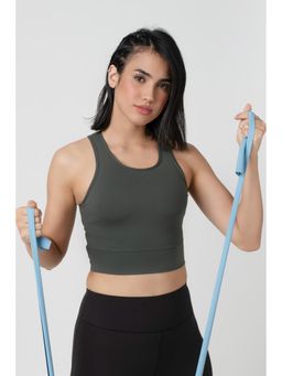 bodyline - Grey Typography Sports Bra Seamless Full Coverage Sports Bra