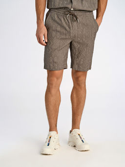 LINDBERGH - Men's Brown Mid Rise Relaxed Fit Bermuda Shorts