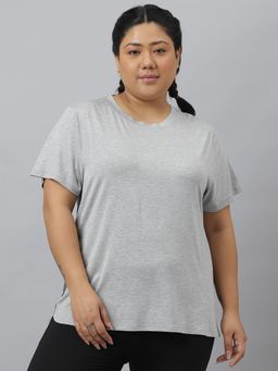 Fitkin - Plus Size Super Soft Ecofriendly Modal Grey Short Sleeve T-Shirt