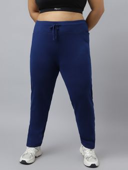 Fitkin - Plus Size Ecofriendly Tencel Active Track Gym Blue Straight Pants