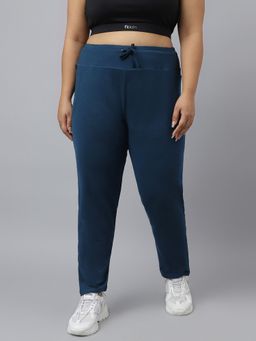 Fitkin - Plus Size Ecofriendly Tencel Active Track Gym Teal Straight Pants