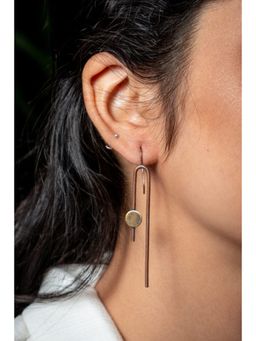 Studio Anviksha - Copper U Shaped Hook With Disc Earrings