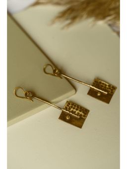 Studio Anviksha - Gold Beaten Square Brass Earrings