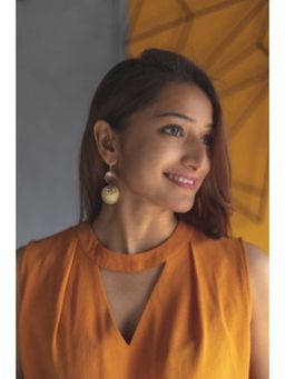 Studio Anviksha - Gold Mixed Metal Patterned Earrings